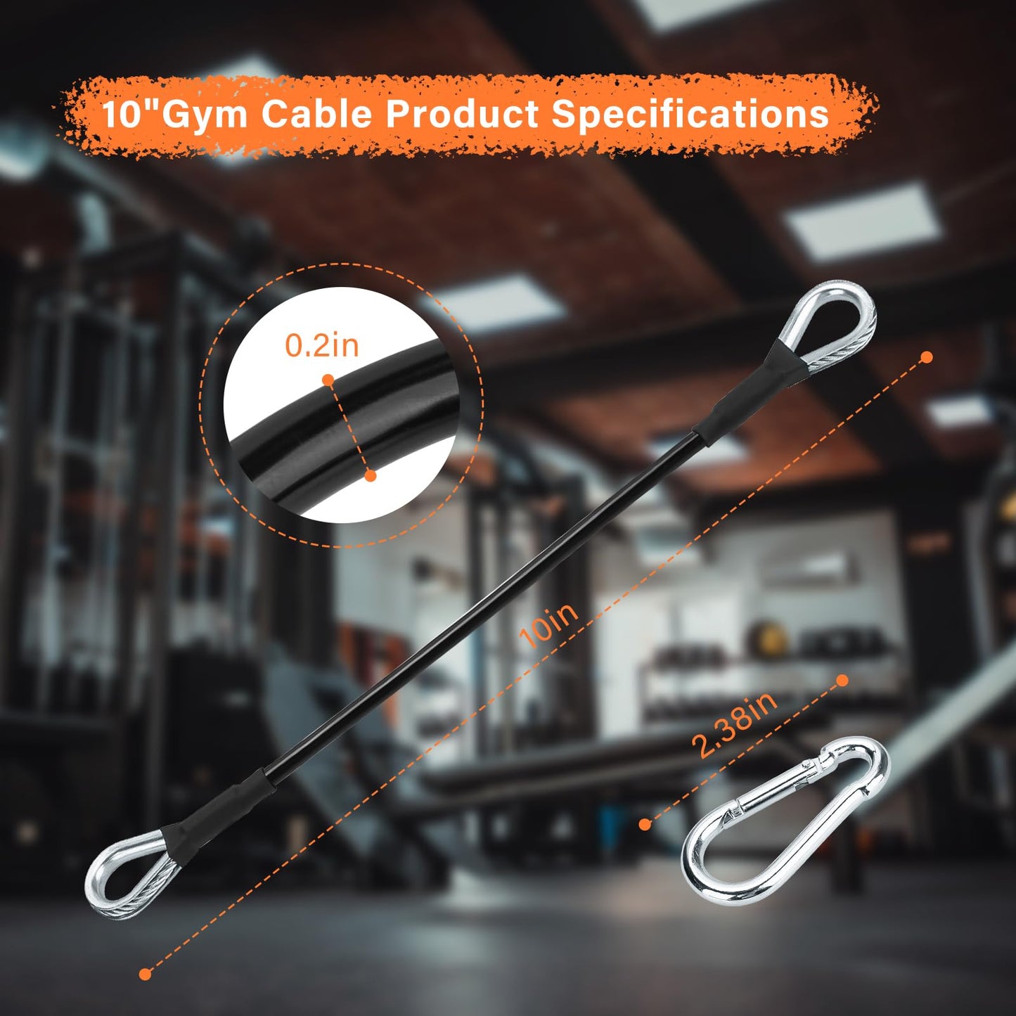 10" Gym Cable Extension Compatible with Bowflex Home Gym Accessories,for LAT/Tricep Pull Down and Leg Extensions Machine