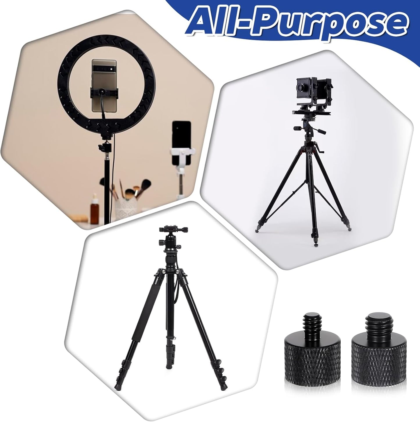 Xthrotsenk 2pcs 1/4 3/8 3/8 1/4 1/4 3/8 3/8 1/4 Set to & to Camera Tripod Adapter Tripod Screw Adapter Male to Female