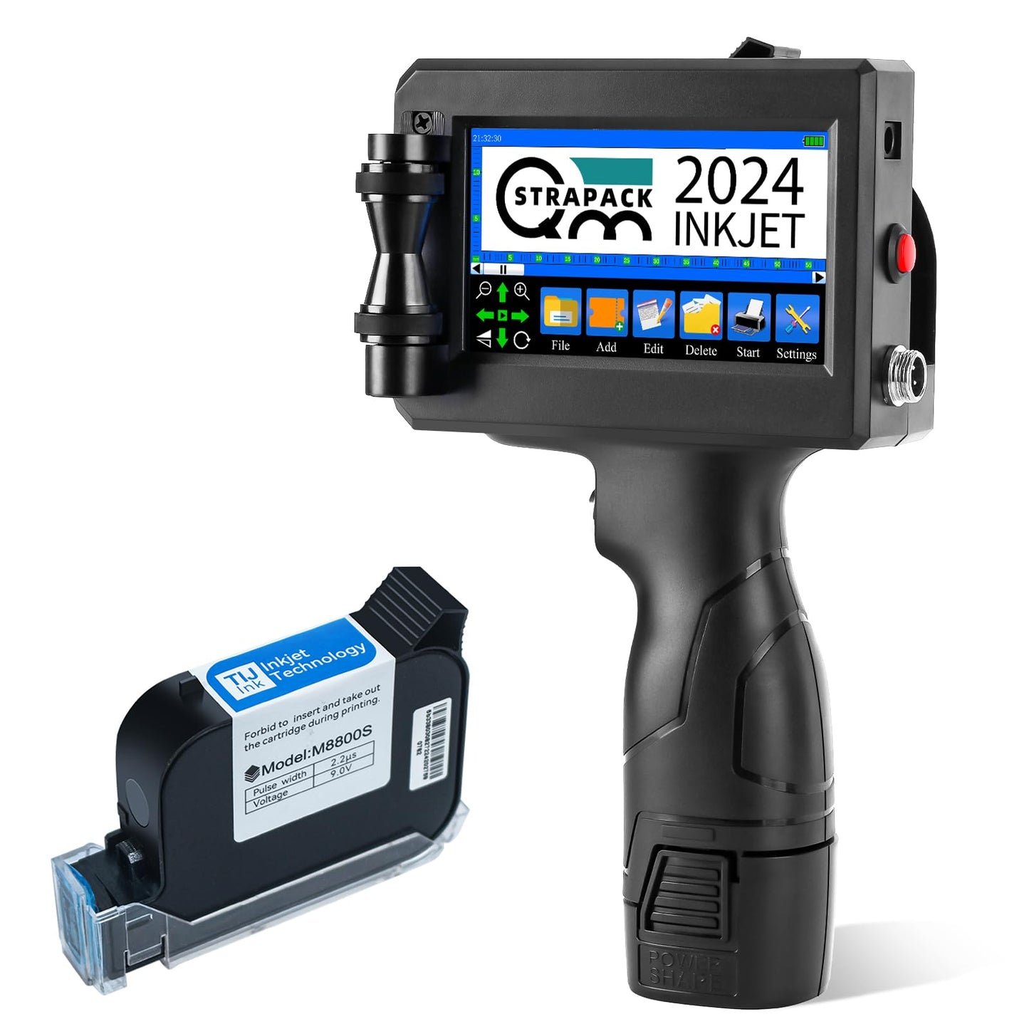 QMSTRAPACK Handheld Inkjet Printer Gun Z10 Printing Height 0.08-0.5 Inch Inkjet Coder with Original Fast-Drying Ink for Text QRCode/Barcode/Batch Number/Label/Image/Date Printer for Any Surface