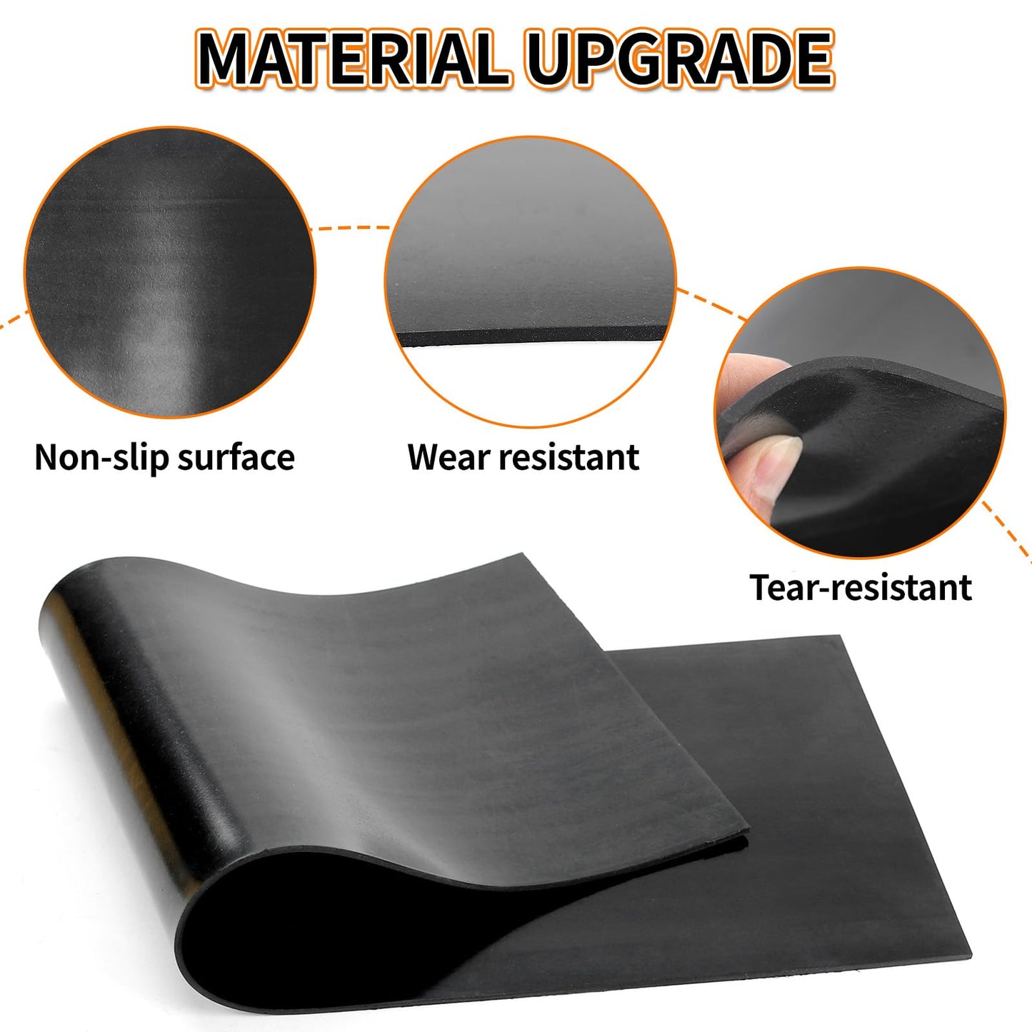 OULEME 26x9 Heavy Duty Rubber Mat, Anti-Slip Rubber Pad for RV Leveling Blocks/Ramp/Leveler (2 Pack)