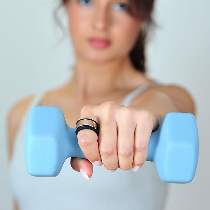 Rinfit Smart Ring Protector - Silicone Ring Enhancer for Active Lifestyle and Gym - StyleFit U.S. Design Patent - Black, Size 7