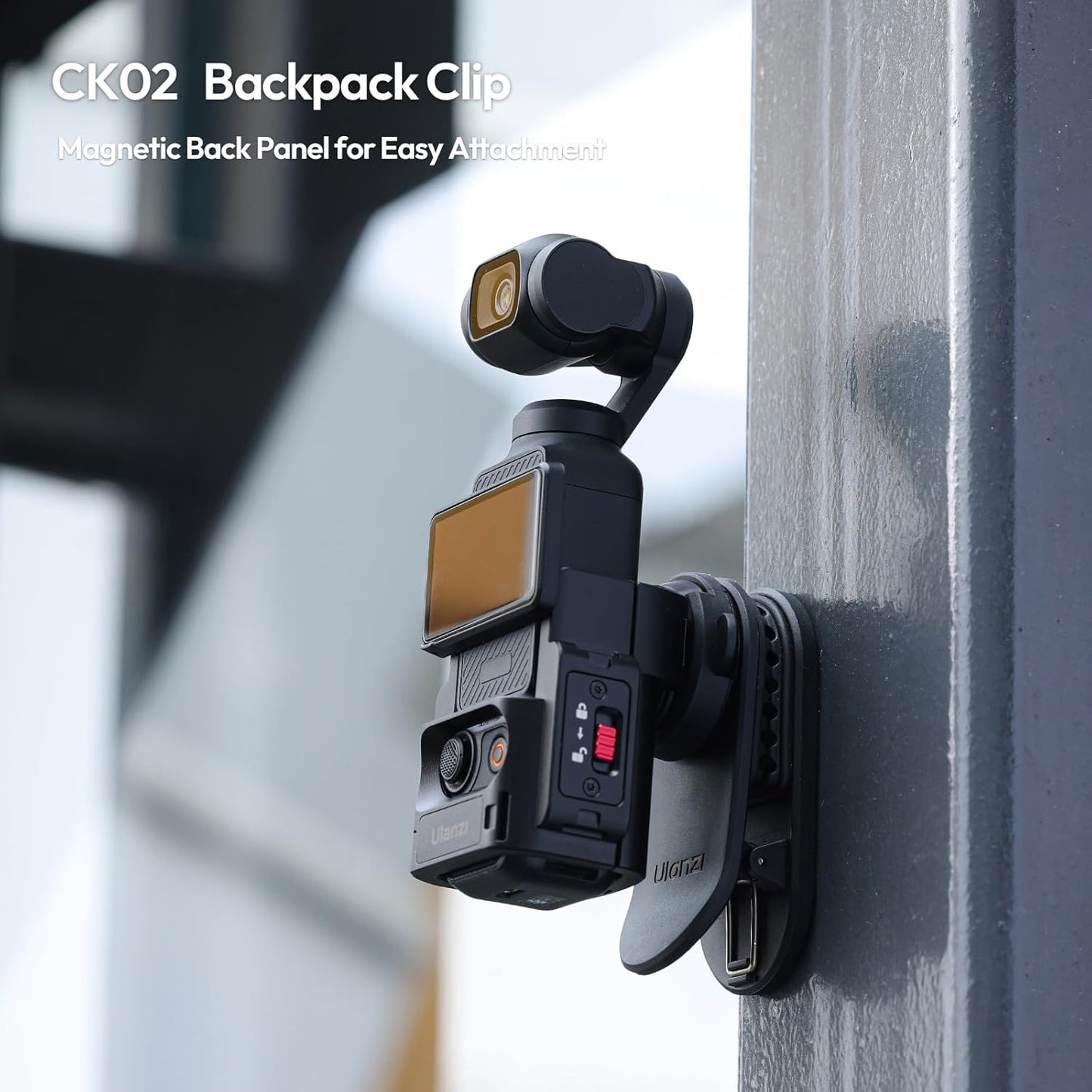 ULANZI CK02 Backpack 1/4" Insta360, Cka Quick Release Camera Mount Clip, Magnetic Mount Stand with Standard Thread