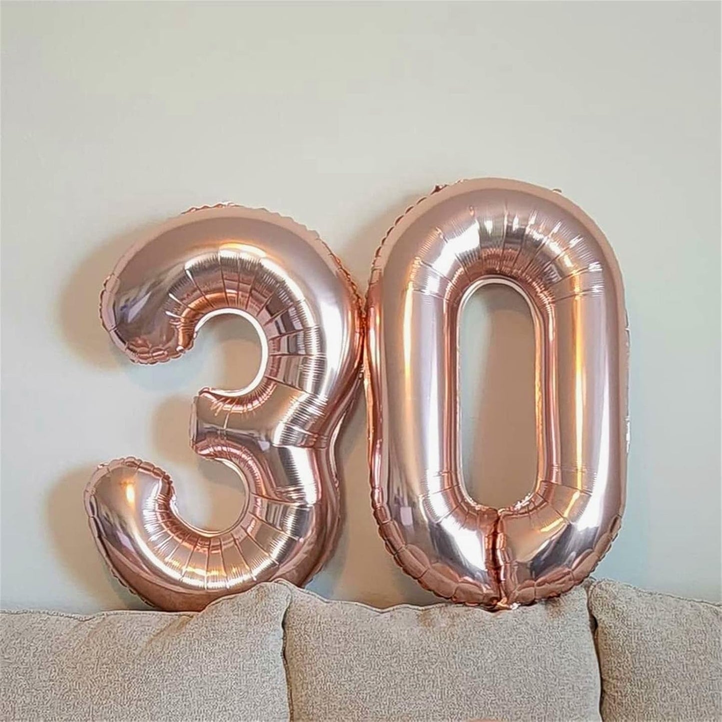Rose Gold Number 3 Balloon - 40 Inch Large Foil Mylar Helium Balloon for Birthday & Celebration Decor