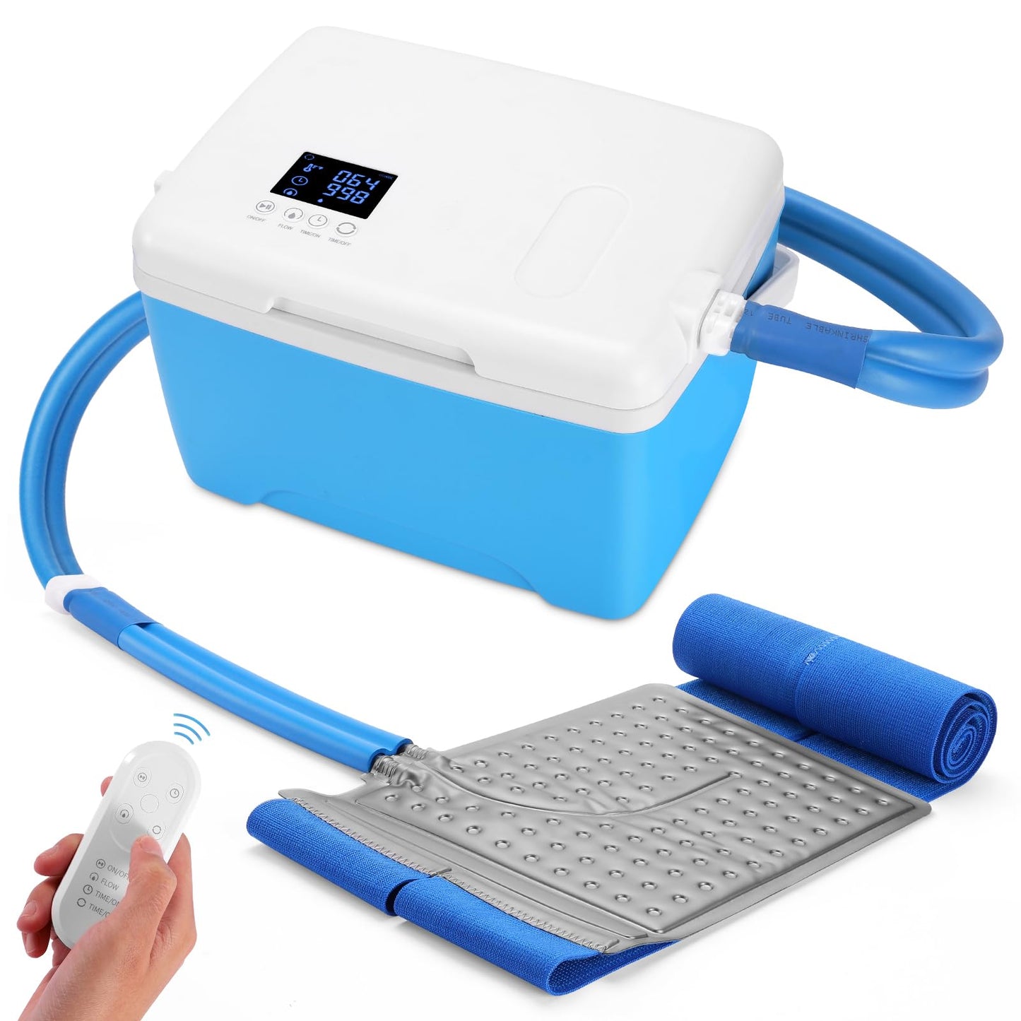 Ice Machine for Hip Back Belly After Surgery | Power-Saving Mode & Wireless Remote Control & Adjustable Timer & LED Screen, Lumbar Replacement Cold Therapy Compression Pad, Cryotherapy Pain Relief