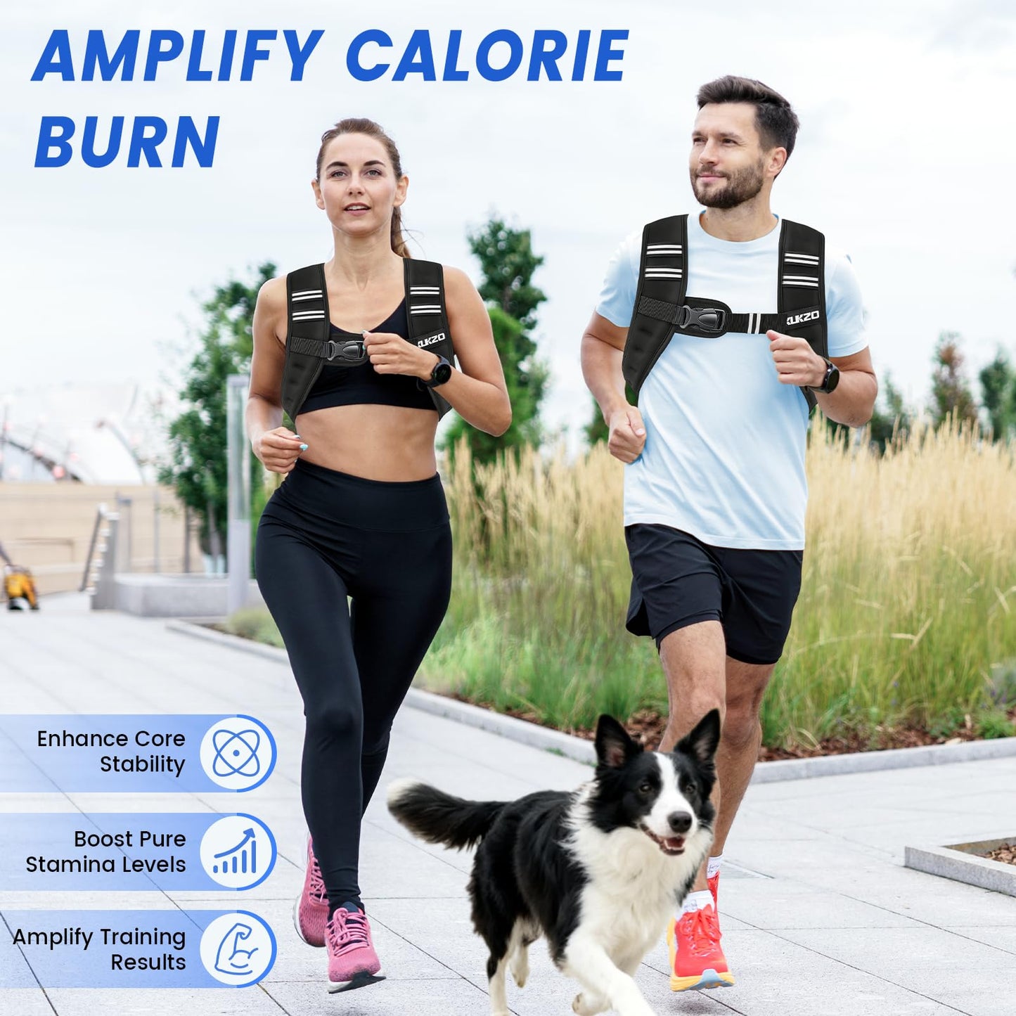 KUKZO Weighted Vest for Women Men 6LB Body Weight Vest with Reflective Stripes for Running,Walking,Workout,Strength Training,Weight Loss
