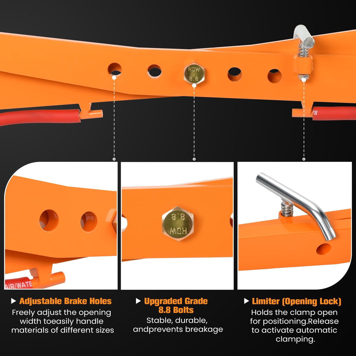 HEYVOZE 1763 lbs Heavy-Duty Stone Lifting Clamp, 14.2–35.5 in Opening Range, Granite Slab Lifting Clamp for Vertical Hoisting of Stone Slabs and Blocks