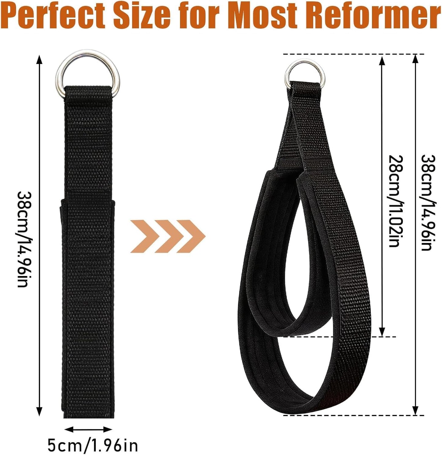 Pilates Loops Compatible with Tonal Machine, Double Loop Soft Lined Pilates Straps with T Lock Adapter, W/Snap Hooks, D-Ring Straps for Home Gym, Yoga, and Strength Training
