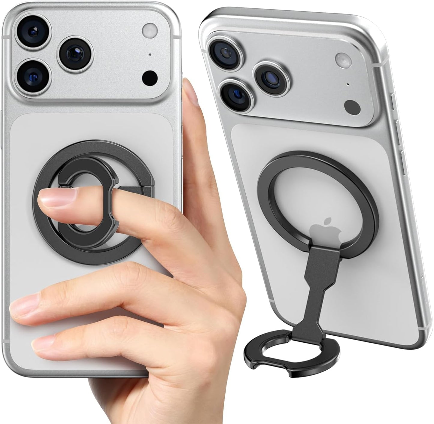 CloudValley 4-in-1, 17/16-12 for Magsafe Phone Grip Holder - Adjustable Dual-Sided Magnetic Finger Ring Stand