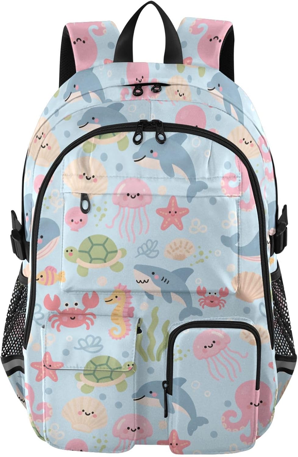 Backpack Backpack Daypack ALAZA School for Teen Girls Boys Ocean Crab Turtle Shells Kids Purse College Laptop Bookbag