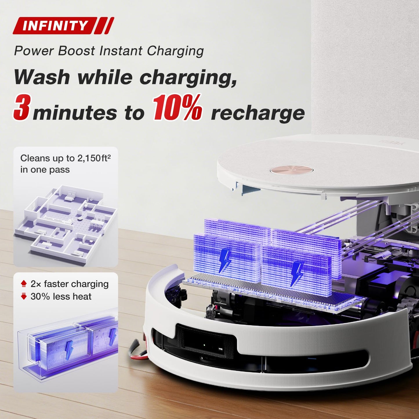 Yeedi M16 Infinity Robot Vacuum and Mop, 30000Pa Suction, Self-Cleaning Roller Mop, ZeroTangle 4.0 for Pet Hair, Self-Emptying Omni Station, AI Obstacle Avoidance
