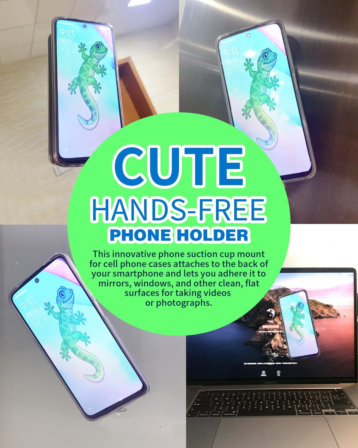 BIAJIYA Suction Phone Card Holder Mount, Silicone Octo Cup Buddy Phone Wallet for iPhone, Videos and Selfies