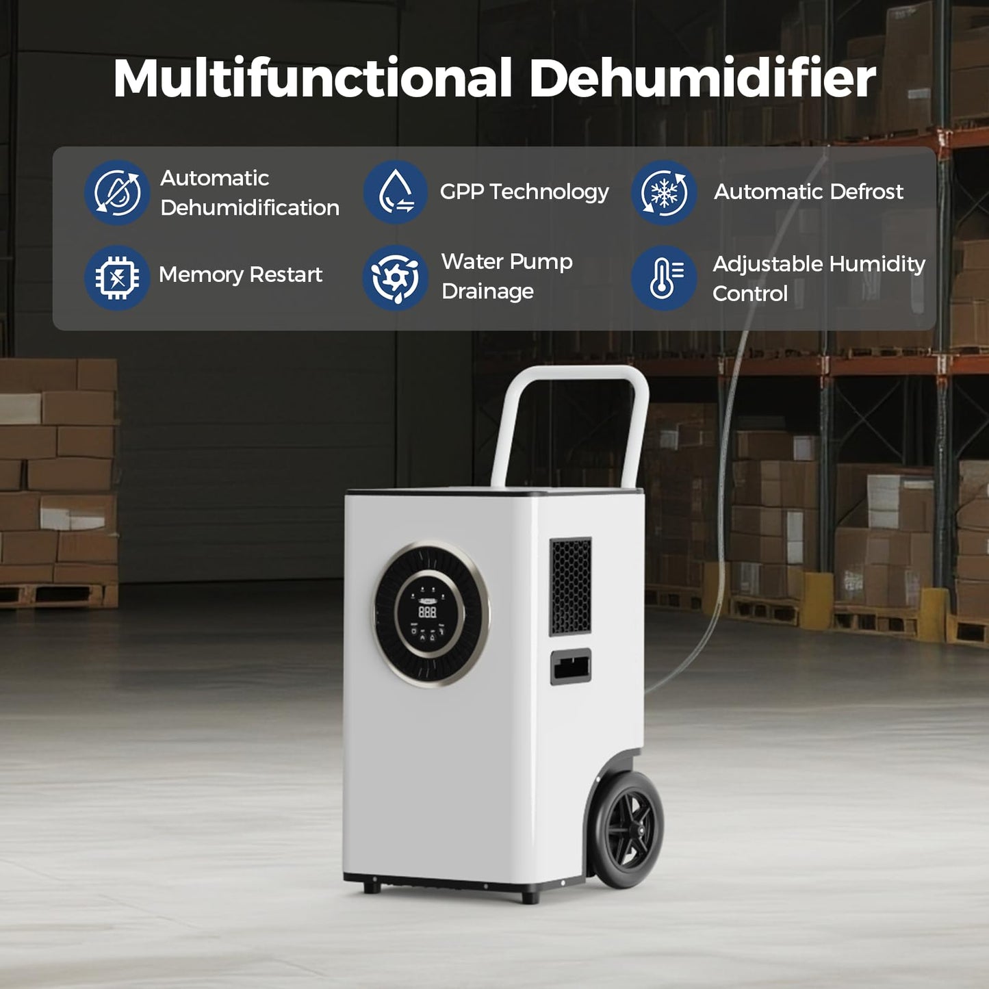 ALORAIR 170 PPD Commercial Dehumidifier with Pump & Drain Hose, LGR Tech Industrial Dehumidifiers, for Water Damage Restore, Basements, Large Space, 6 Years Limited Warranty, Sentinel Elite 80X