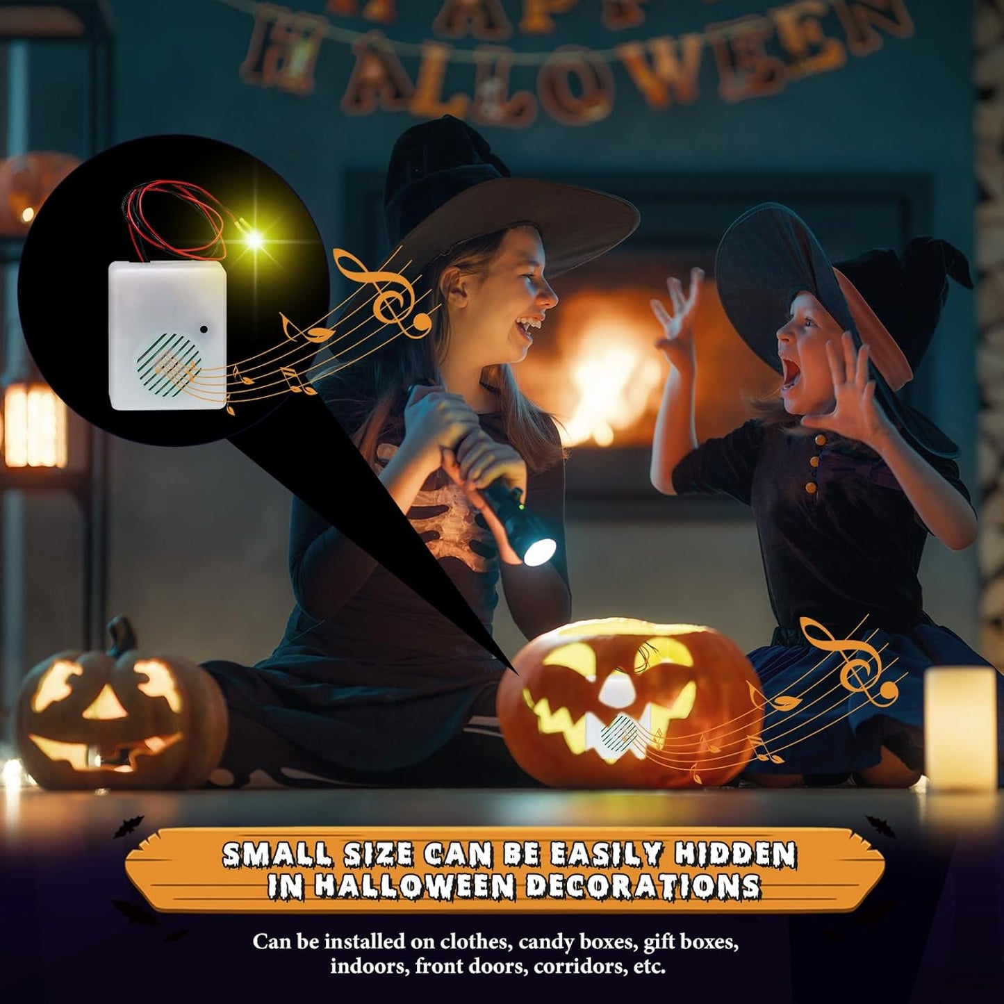 Seenelling (2 Halloween Sound Sensor, Horror Tricky Scary Sound Speaker Machine Screaming Speaker for Halloween Indoor