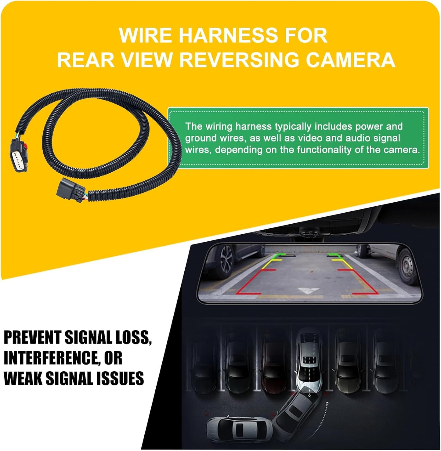 Amumu 2013-2016 F250 F350 F450 F550 Rear View Back Up Camera Wiring Harness Compatible with Ford Super Duty Trucks