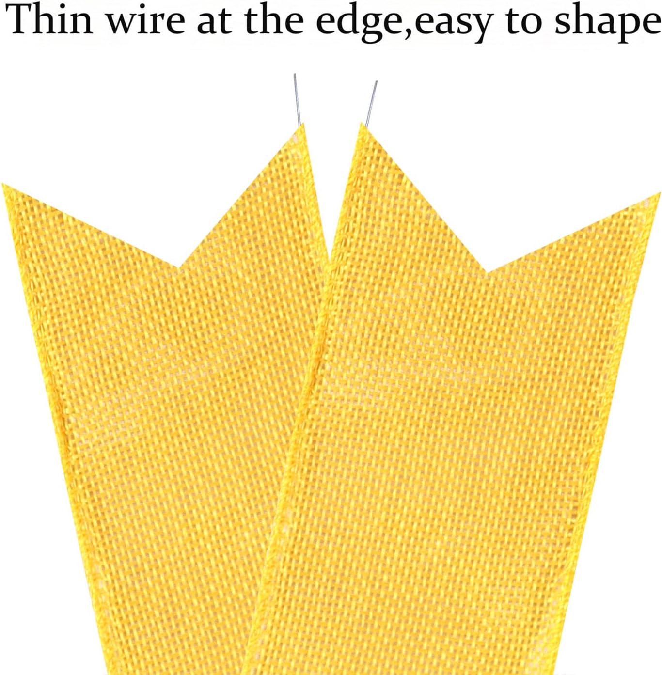 Skiennix Decorative Bow | 2 PCS Spring Summer Wreath Decor with Yellow Burlap & Black Stripe Ribbon
