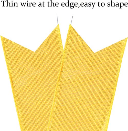 Hongsome Large Yellow Easter Wreath Bow Decor - Classic Glitter String & Burlap Ribbon | Versatile Seasonal Tree Topper Bows