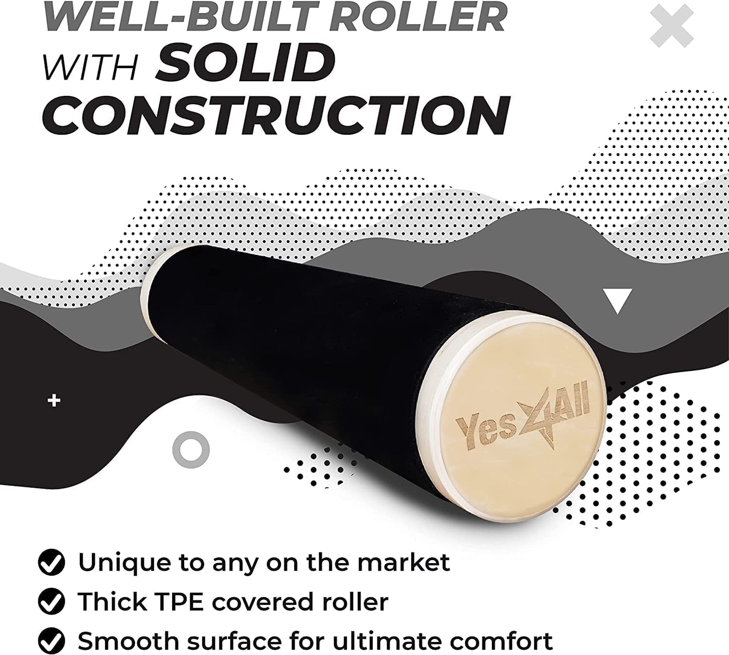 Yes4All Balance Board, Surf Balance Board Trainer For Adults With Adjustable Stoppers, Improve Balance, Agility & Core Strength
