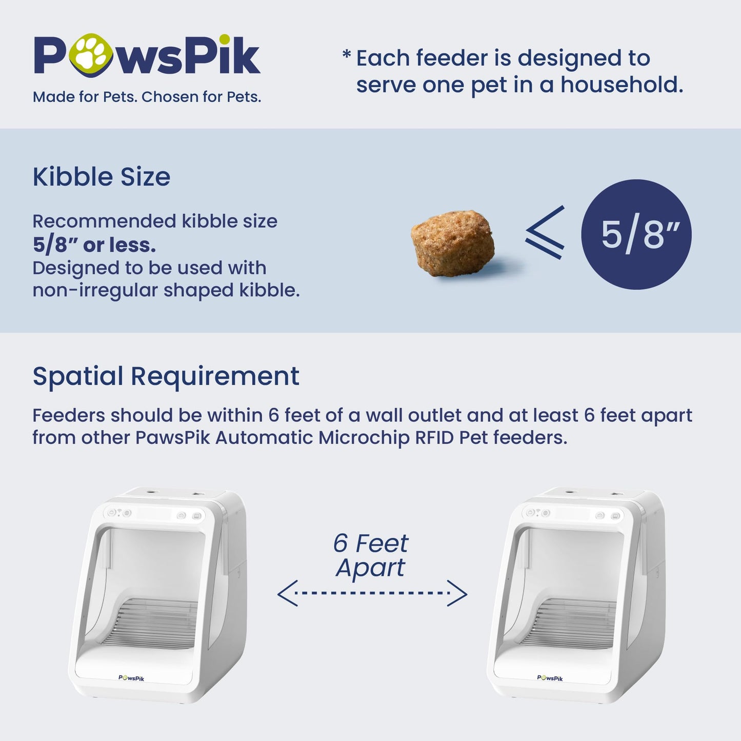 PawsPik Automatic Microchip RFID Cat Feeder,16-Cup, ISO Microchip & PawsPik RFID Tag Compatible, App Control, Portion Control