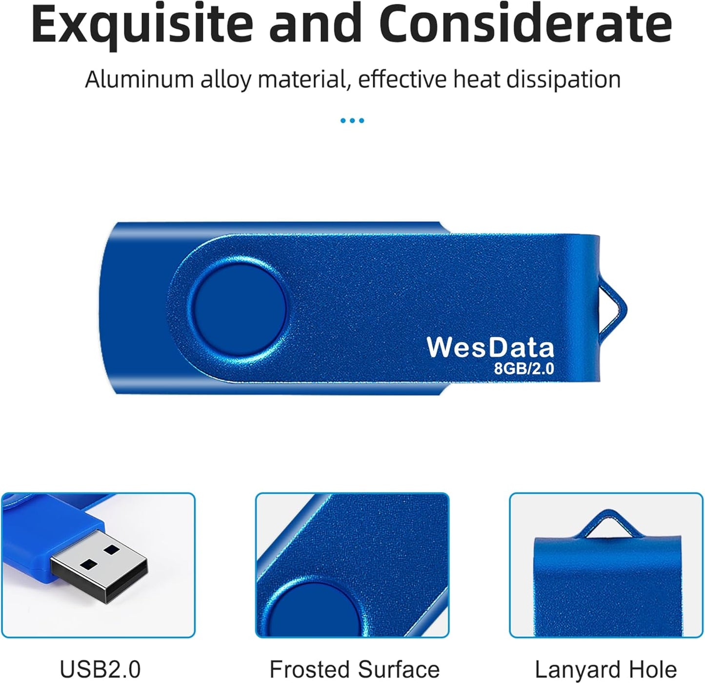 WesData 8GB 2.0 1 USB Flash Drive and USB C Adapter, Thumb Drive USB Memory Stick Jump Drive, Compatible with OTG Type