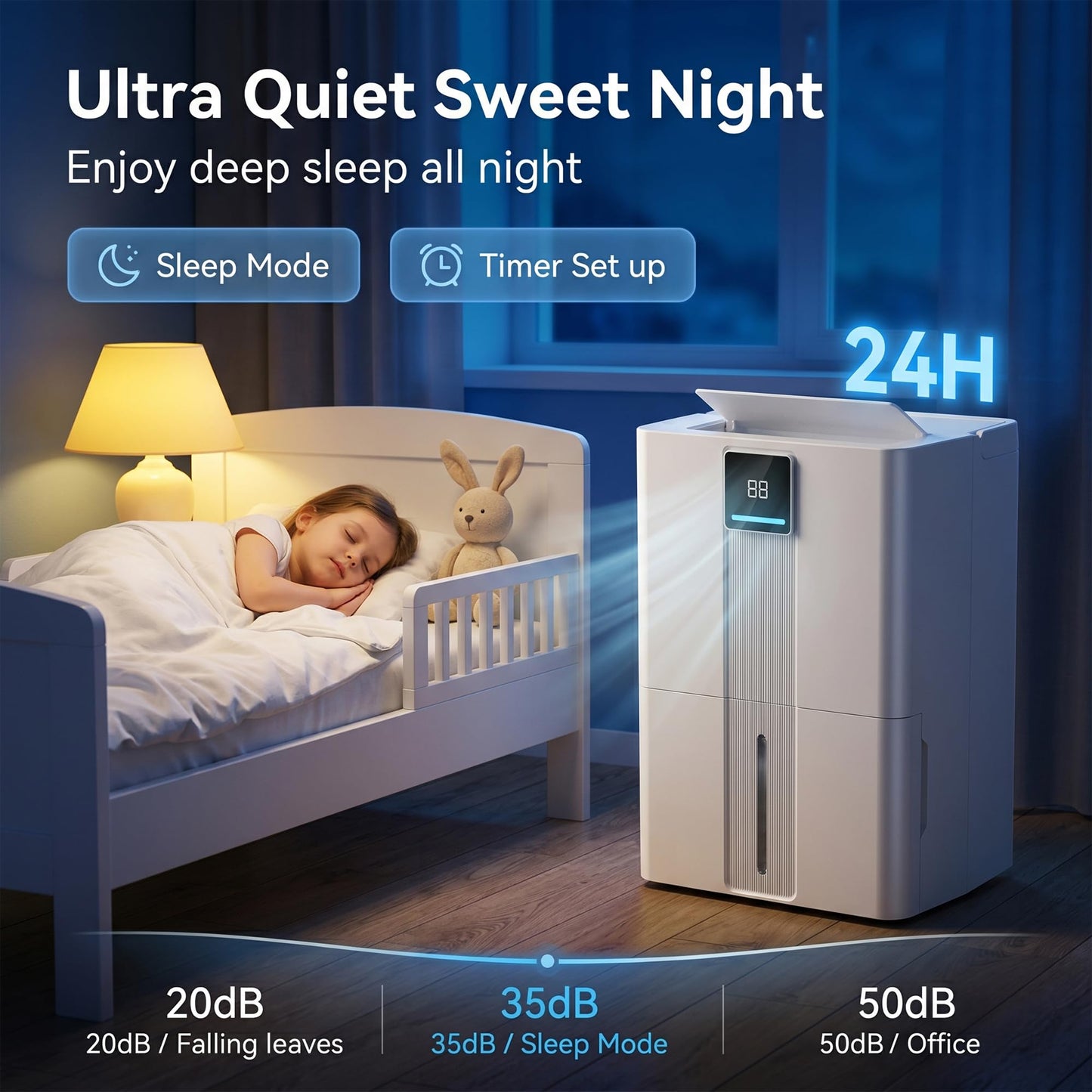 Dehumidifier for Basement and Home,6000 Sq. Ft 100 Pint Portable Dehumidifier with Drain Hose, Energy Efficient with Auto Mode and 24H Timer, Quiet for Bedroom, Bathroom, Rv, Garage