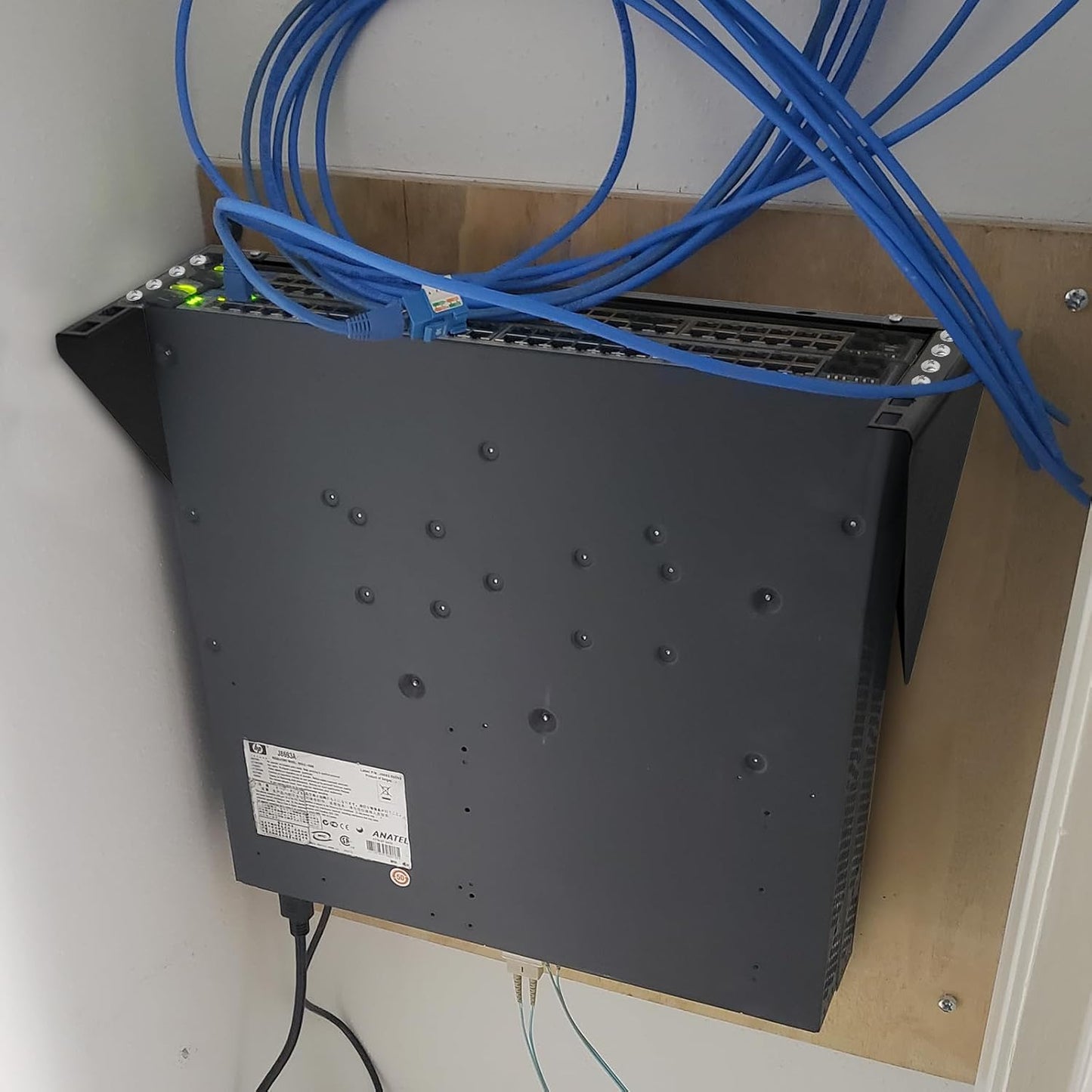 KishYa 2u 2u 19 inches Hinged Wall Mount Patch Panel Bracket, Patch Panel Bracket, Vertical Wall Mount Rack