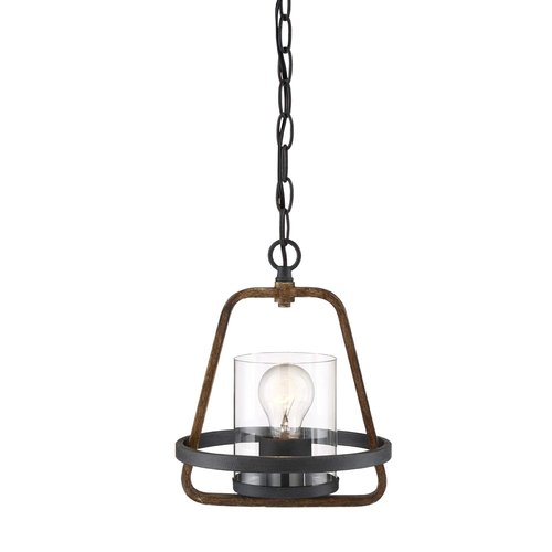 Designers Fountain Ryder 1 Light Mini-Pendant, Forged Black, 93530-FB