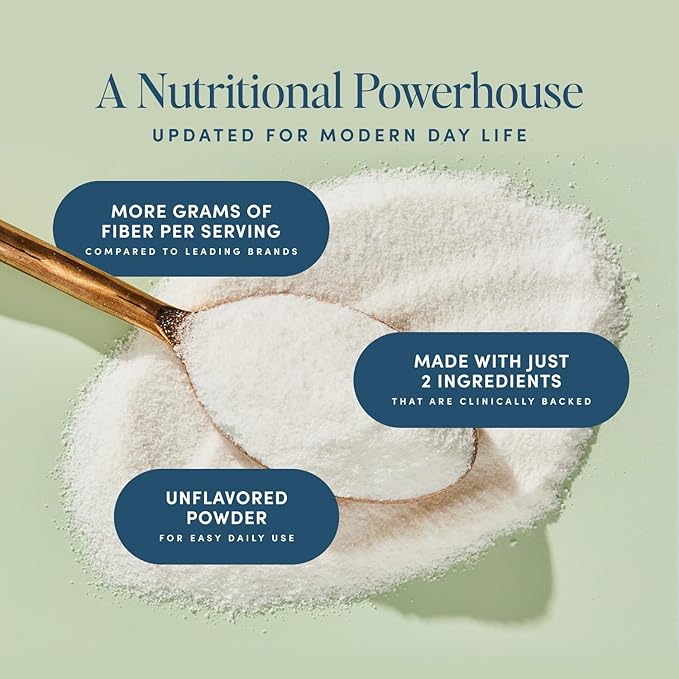 Daily Prebiotic Fiber Powder Unflavored - 7g Per Serving - Soluble & Insoluble Fiber Supplement Powder for Women & Men - Digestive Health & Gut Health - GLP-1 Friendly, Sugar Free - 30 Servings