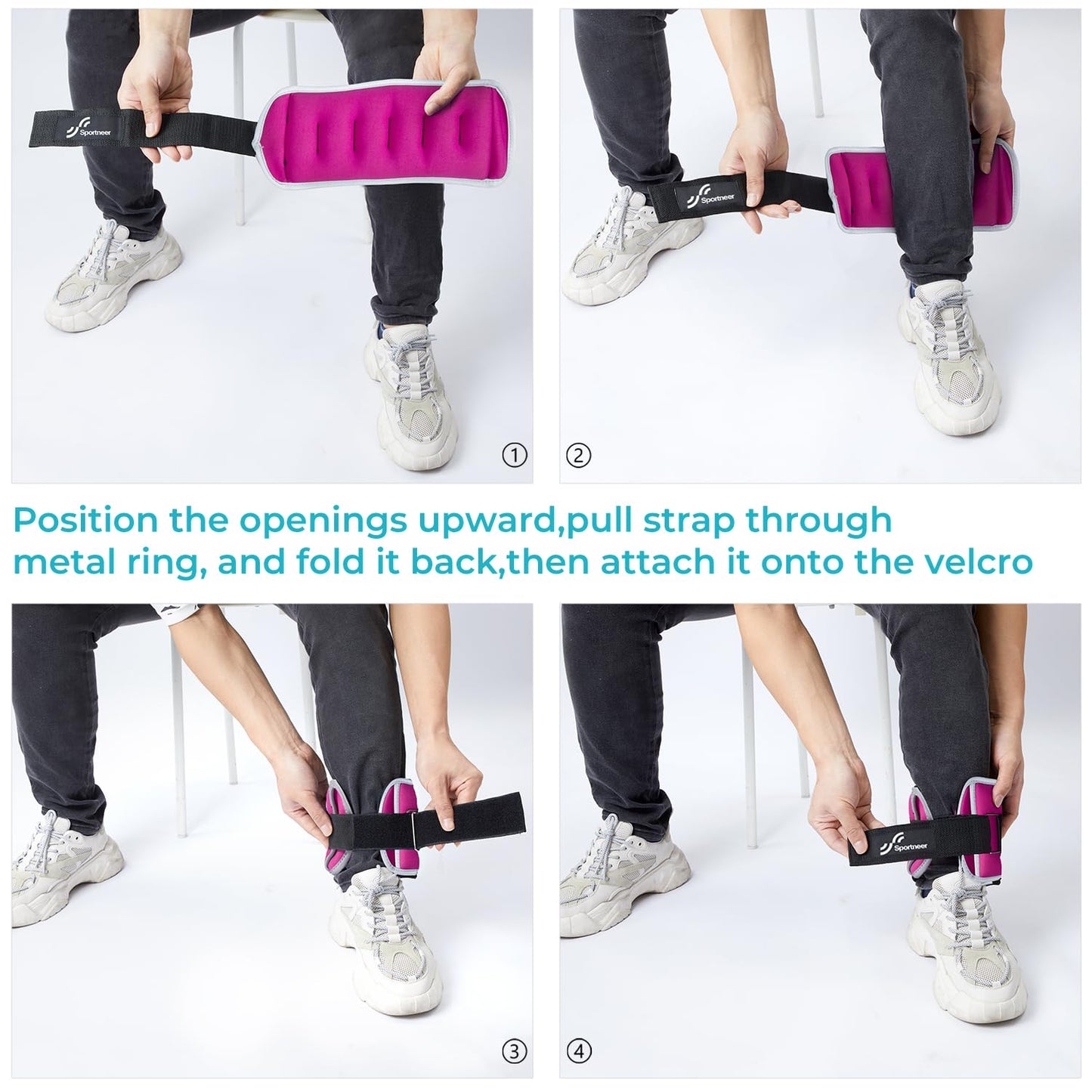 Sportneer Ankle Weights & Wrist Weights -1 2 3 4 5 Lbs Set of 2 for Men Women Kids Strength Training Arm and Leg Weights Set Comfortable and Soft Perfect for Dancing Running Walking Fitness Workout