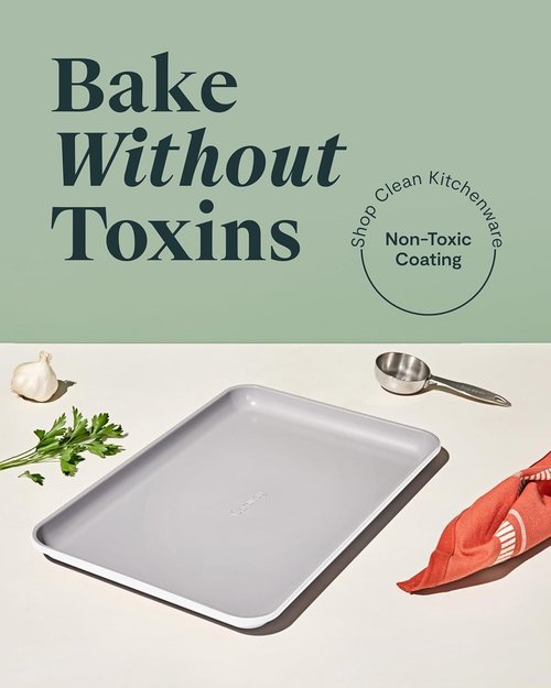 Caraway Non-Stick Ceramic Baking Sheet | Naturally Slick & Non-Toxic | Medium (15" x 10") - White