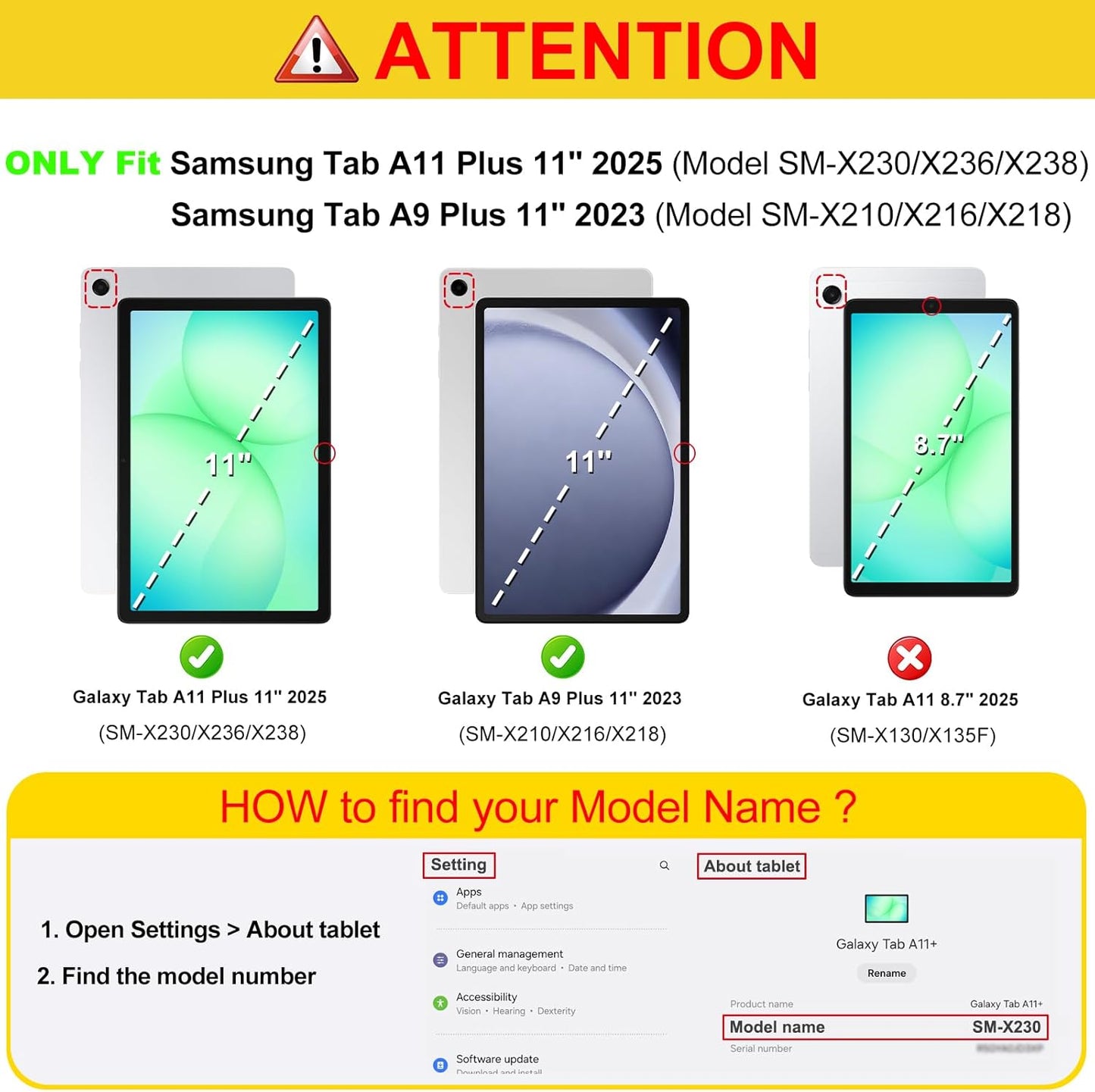 FINTIE A11+ 11 Inch 2025/ A9+ 2023, Case for Samsung Galaxy Tab Plus Plus Multi-Angle Viewing Smart Stand Back Cover