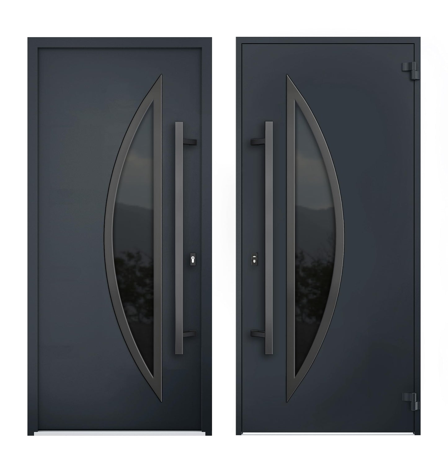 VDOMDOORS Deux 6501 | Black Enamel | Exterior Steel Single Front Door | Left-Hand inswing | Size: 36" x 96" | Prehung