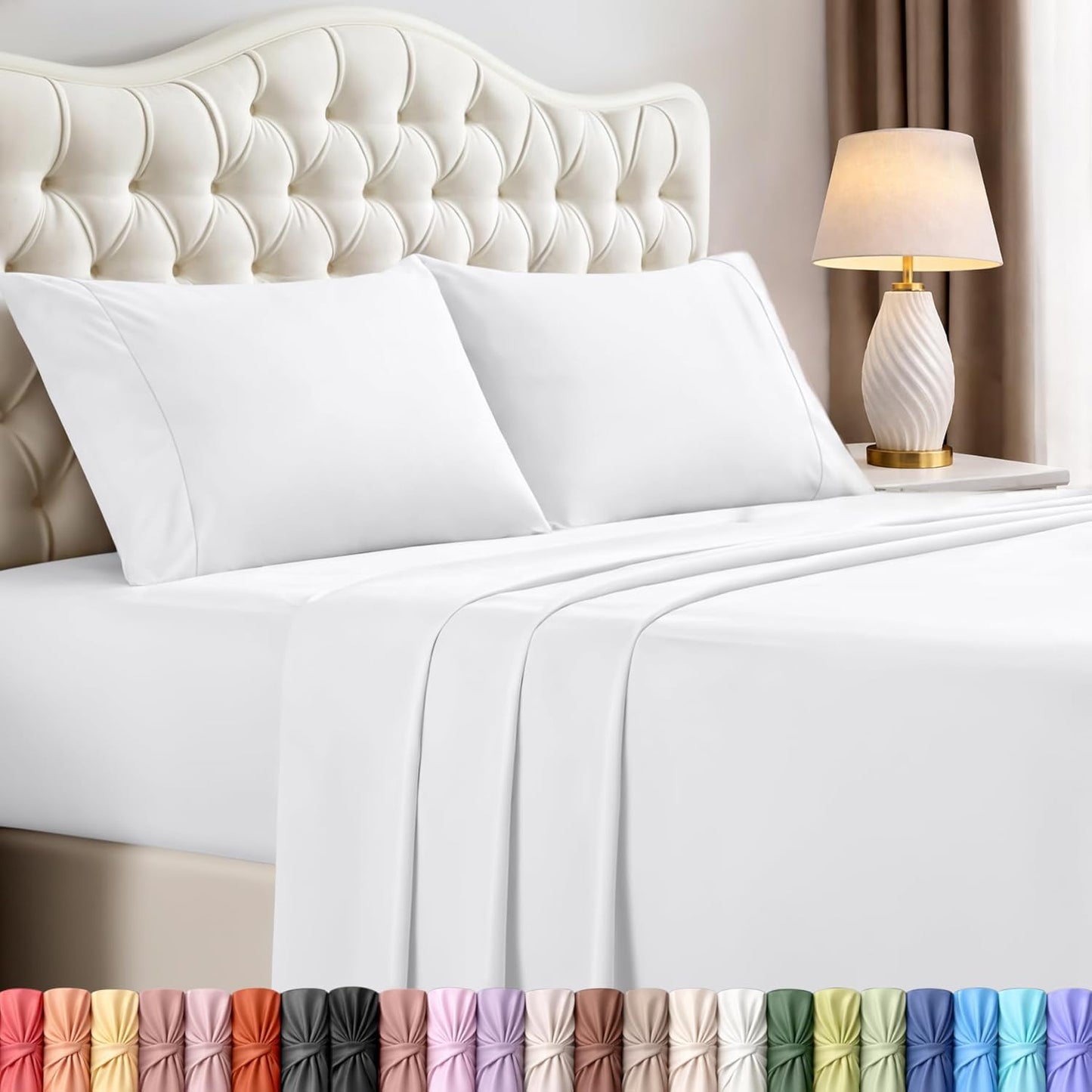 Utopia Bedding Full Size Sheet Set - Soft, Breathable Microfiber | 4-Piece White Bed Sheets Set