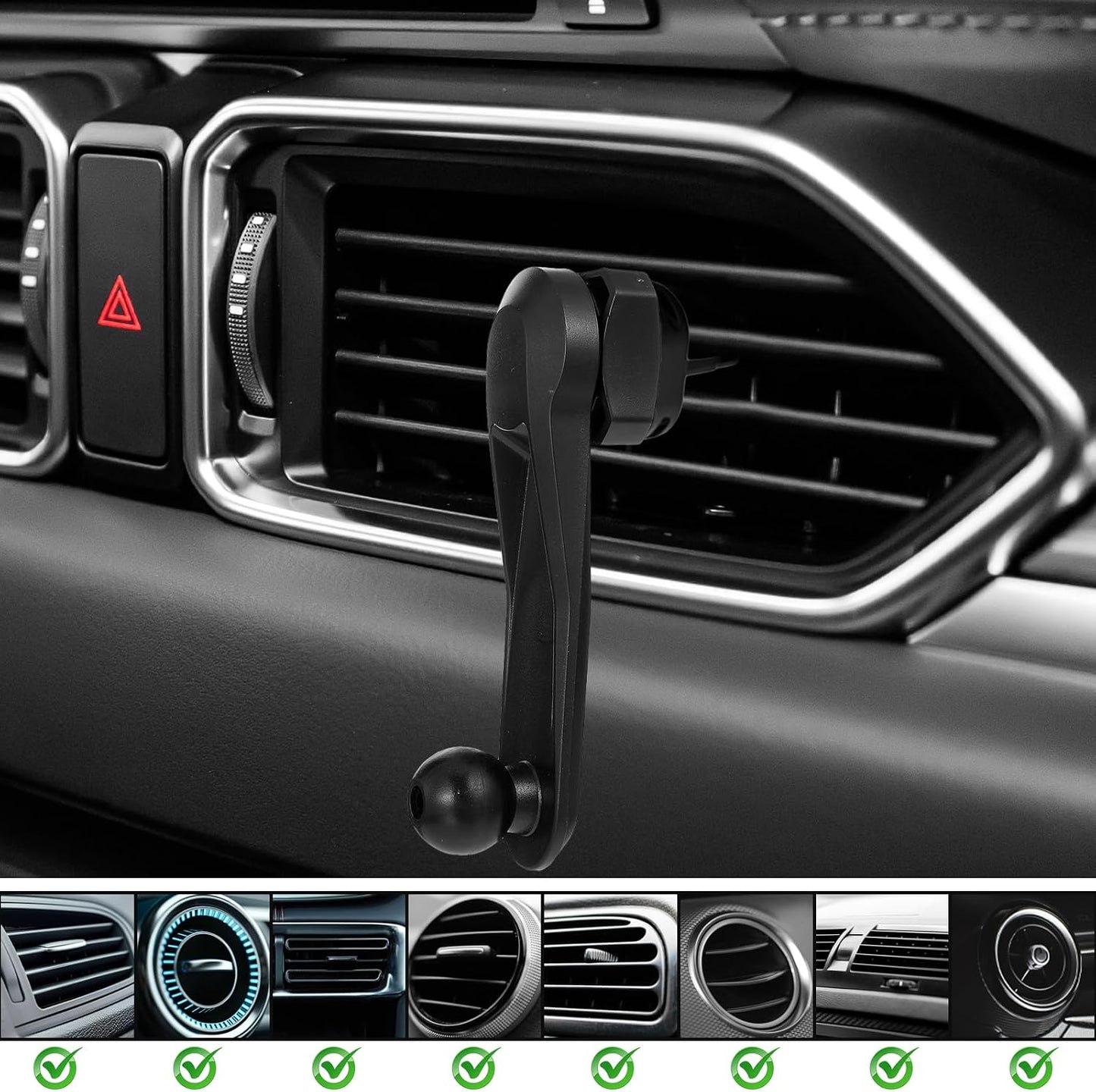 Xelsluthe 2 Pack 17mm Ball Joint Extension Arm, Ball Magnetic Female to Male Head Car Phone Mount Extension for Car Air