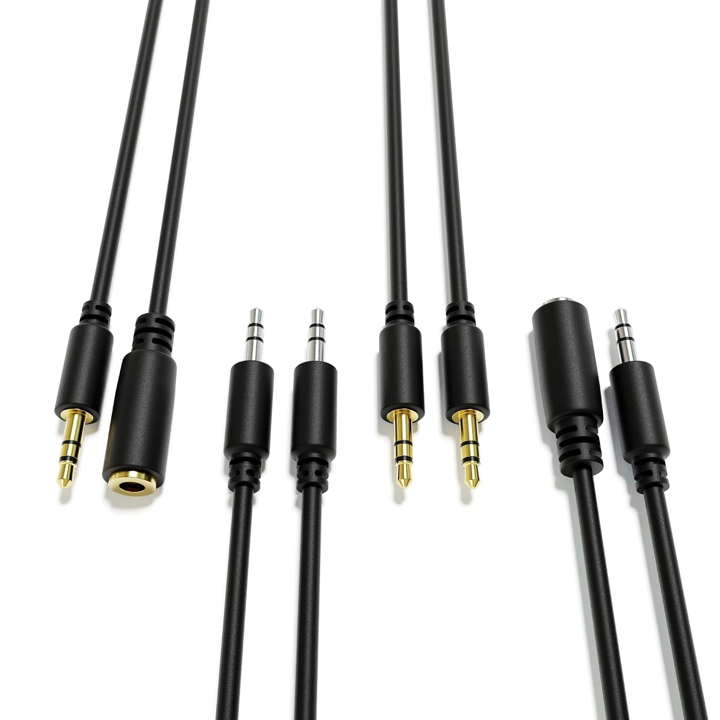 3.5mm 1/8" 500 cm 196.85"] Audio AUX Extension Cables Leads - Stereo Mini Jack TRS [Nickel Plated | Male to Male |