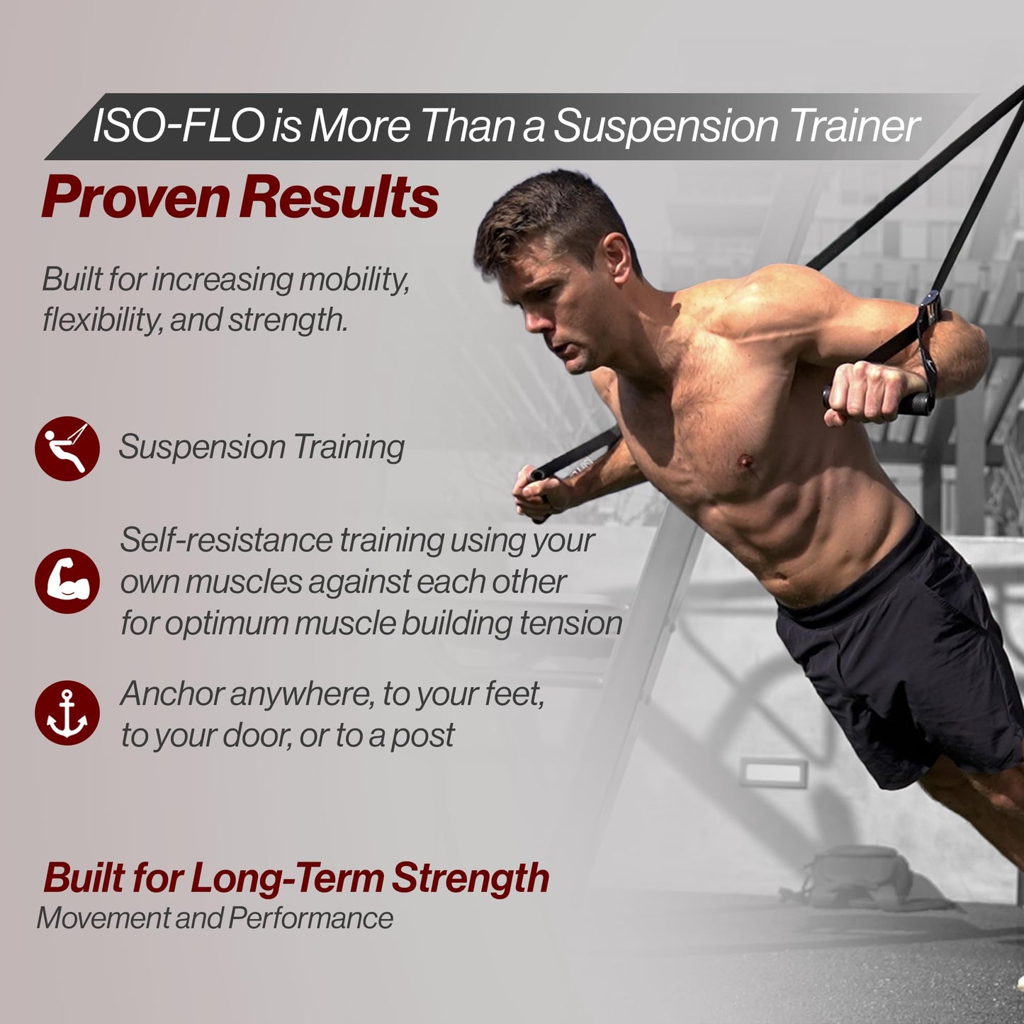 Bullworker Power Pack Isometric Exercise Equipment - Bow Classic 36", Steel Bow 20" & ISO-FLO Suspension Training Straps, Home Gym for Men & Women, Calisthenics, Pilates & Full Body Strength Training