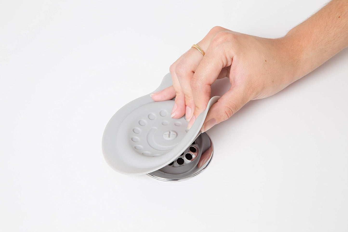 Ubbi Bathtub Drain Cover - Silicone Suction Stopper for Baby Bath Time | Gray Color