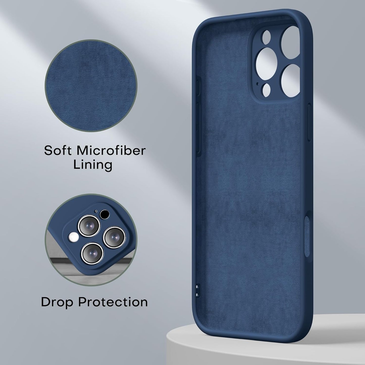 CellEver 16 Heavy-Duty Silicone Case for iPhone Pro [Camera Protection] [Anti-Oil Coating] Military Drop Protection