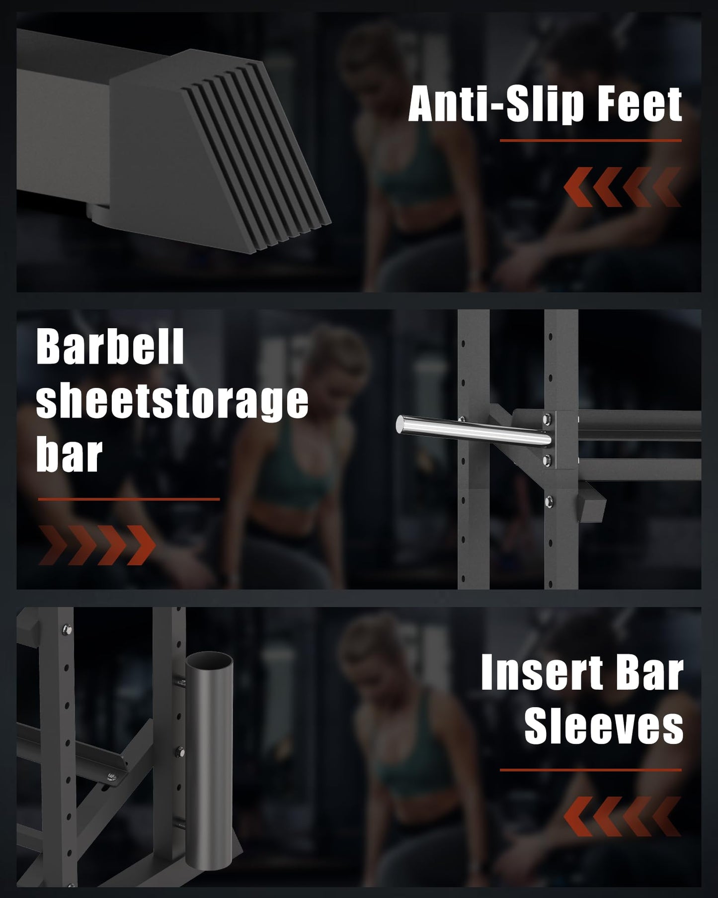 Adjustable Dumbbell Rack with Barbell & Weight Plate Holder, Supports Up to 1300LBS, Heavy Duty Multi-Function Home Gym Organizer, Floor-Friendly