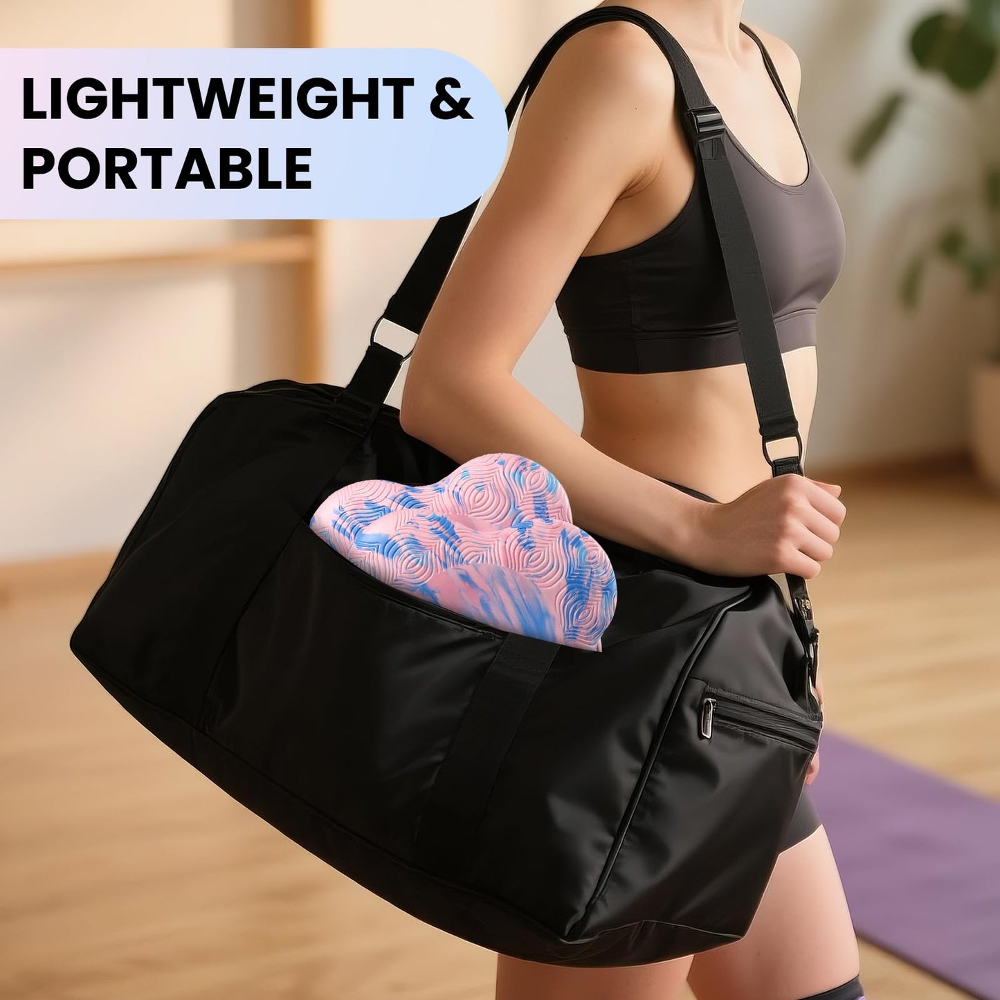 Lumuka 2 Packs Yoga Knee Pads Mat Set - Extra Thick Foam Kneeling Pad Cushion for Knees, Elbows, Wrists, Head - Yoga Essentials for Women Men, Non-Slip Pilates, Meditation, Floor Workouts