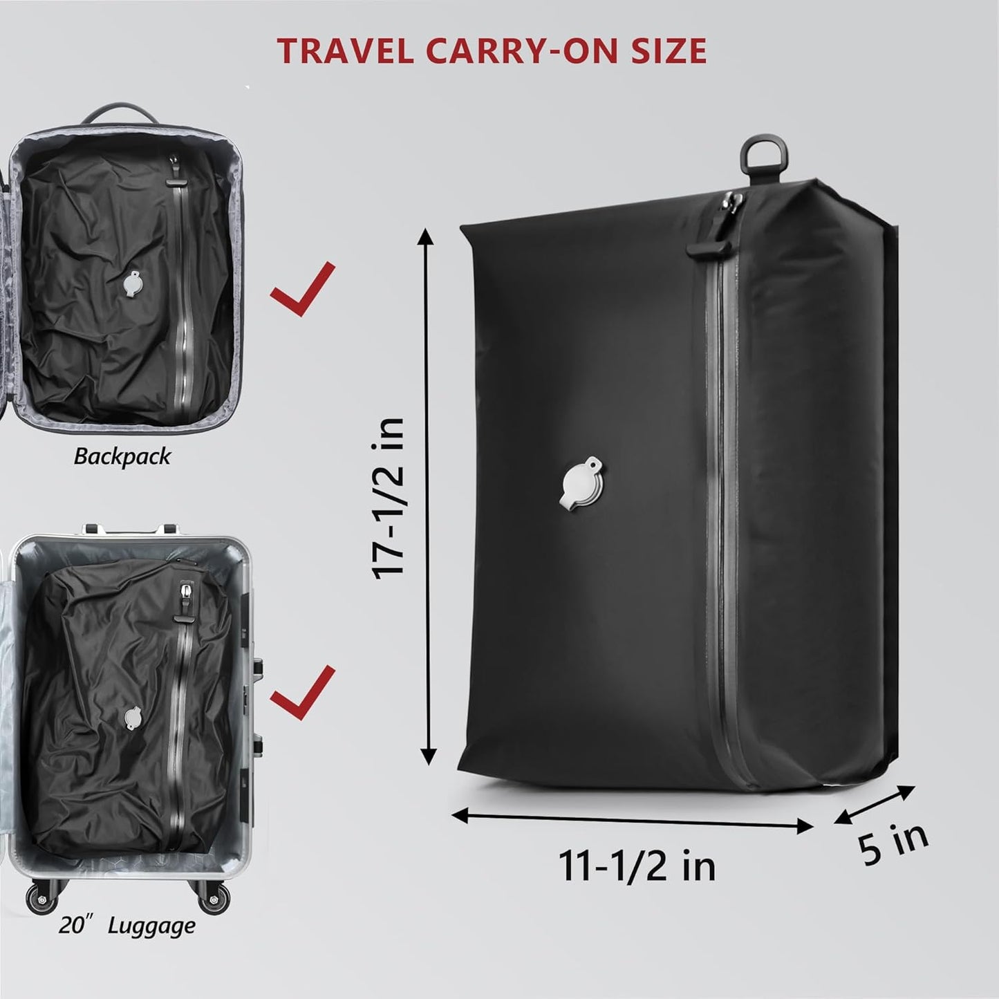 SUOCO Travel Vacuum Pack Kit - Wireless Electric Pump & Compression Bags for Luggage | 2 Small Cubes