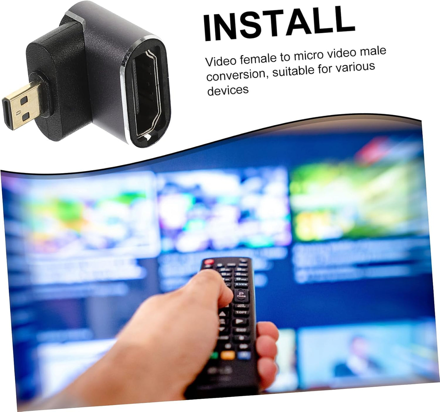 Veemoon Video Connector Adapter for Laptop and Projector Female to Male Angled Converter Space-Saving Design for Signal