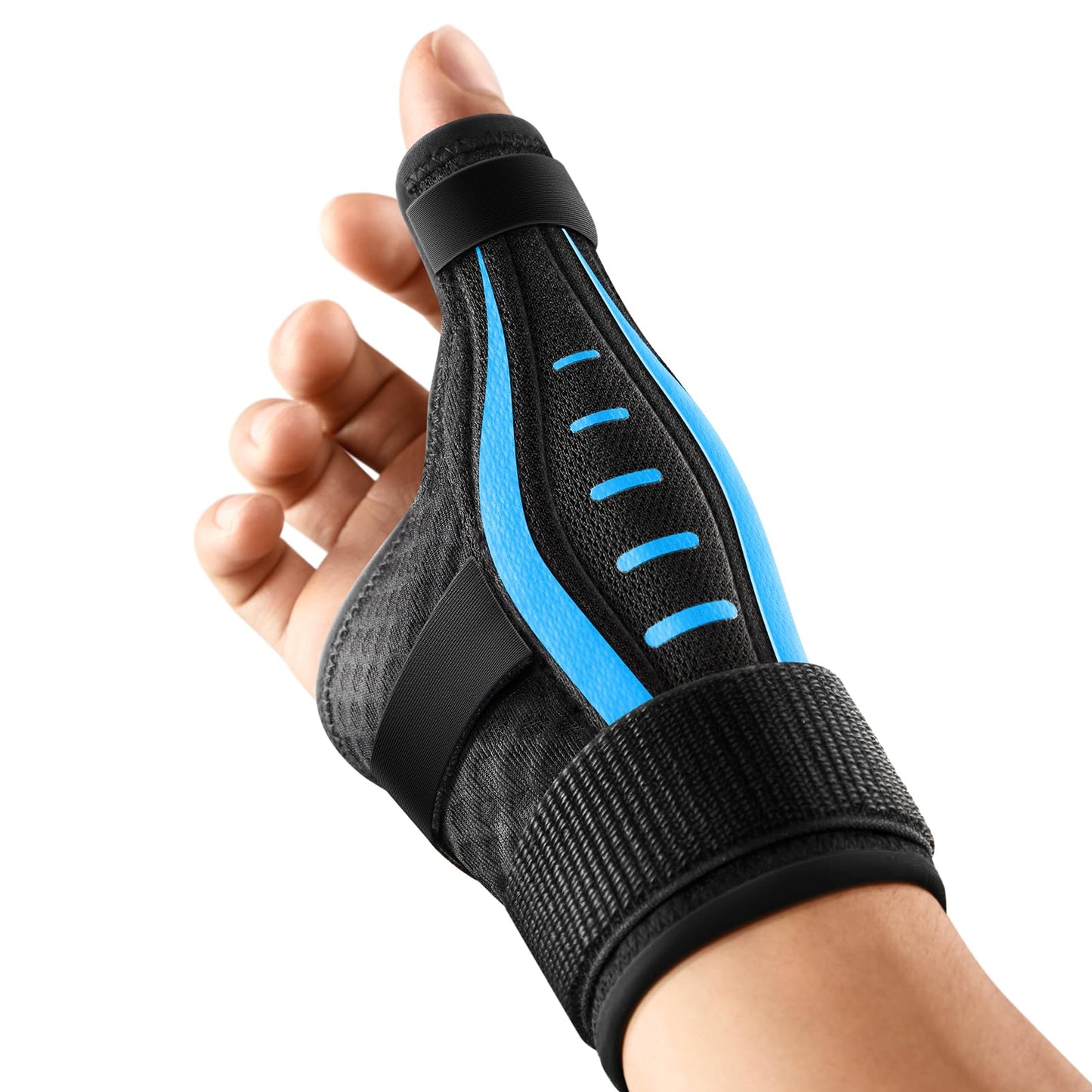 Thumb Brace Right/Left Hand, Thumb Spica Splint Hand Brace for Arthritis Pain and Support, Ergonomical Thumb Stabilizer for Trigger Thumb, CMC, De Quervains Tenosynovitis Pain Relief (Blue/Black, M - Fit both hands)