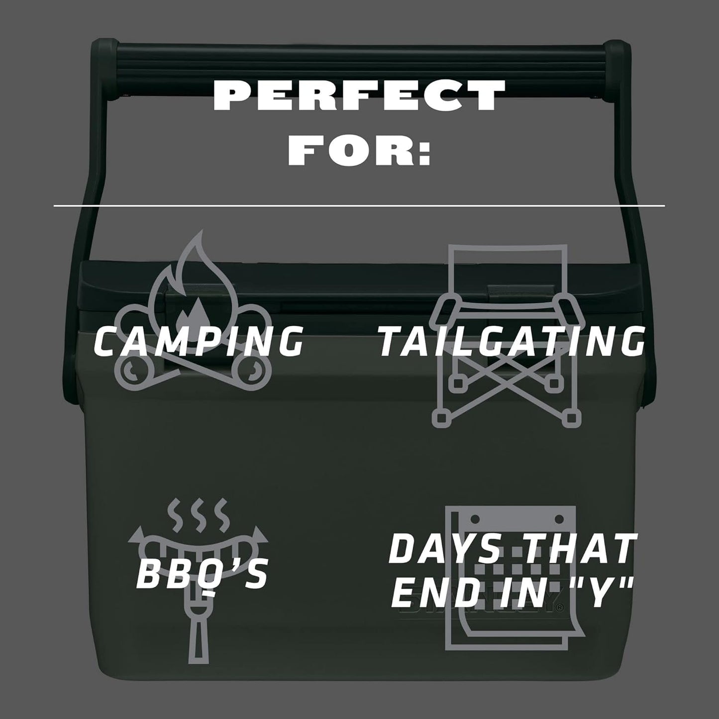 Stanley Adventure Outdoor Cooler 16 Qt - Heavy-Duty Camping Cooler with Easy Carry Handle | 36-Hour Ice Retention | BPA-Free | Stanley Green