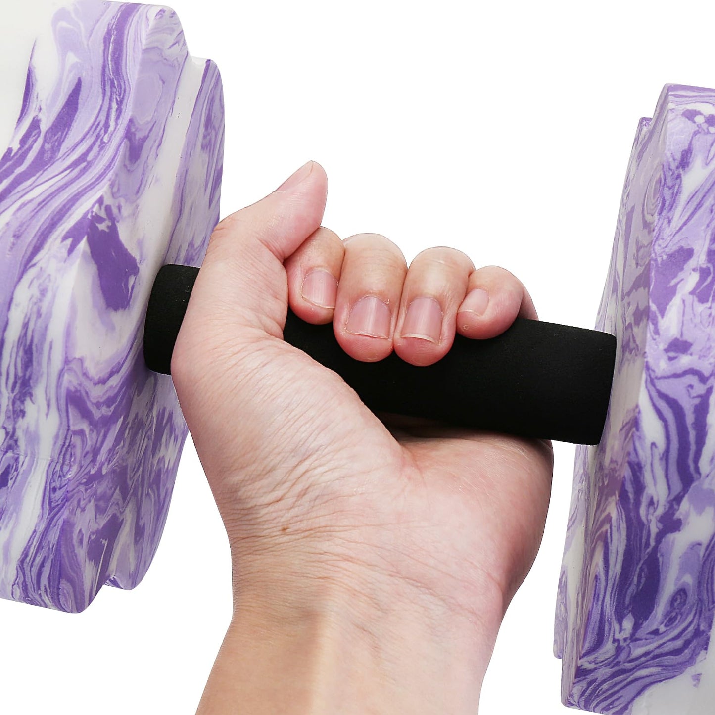 Camouflage Aquatic Dumbbells, Set of 2 Water Aqua Fitness Barbells Hand Bar Exercises Equipment, Water Aerobic Exercise Foam Dumbbell Pool Resistance for Weight Loss (Purple)