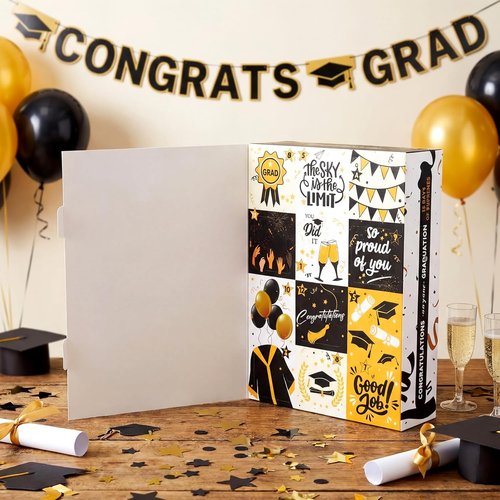 Glenmal Graduation Countdown Calendar Gift Box - 12 Days of Celebration for High School & College Graduates | Fill It Yourself (Black)
