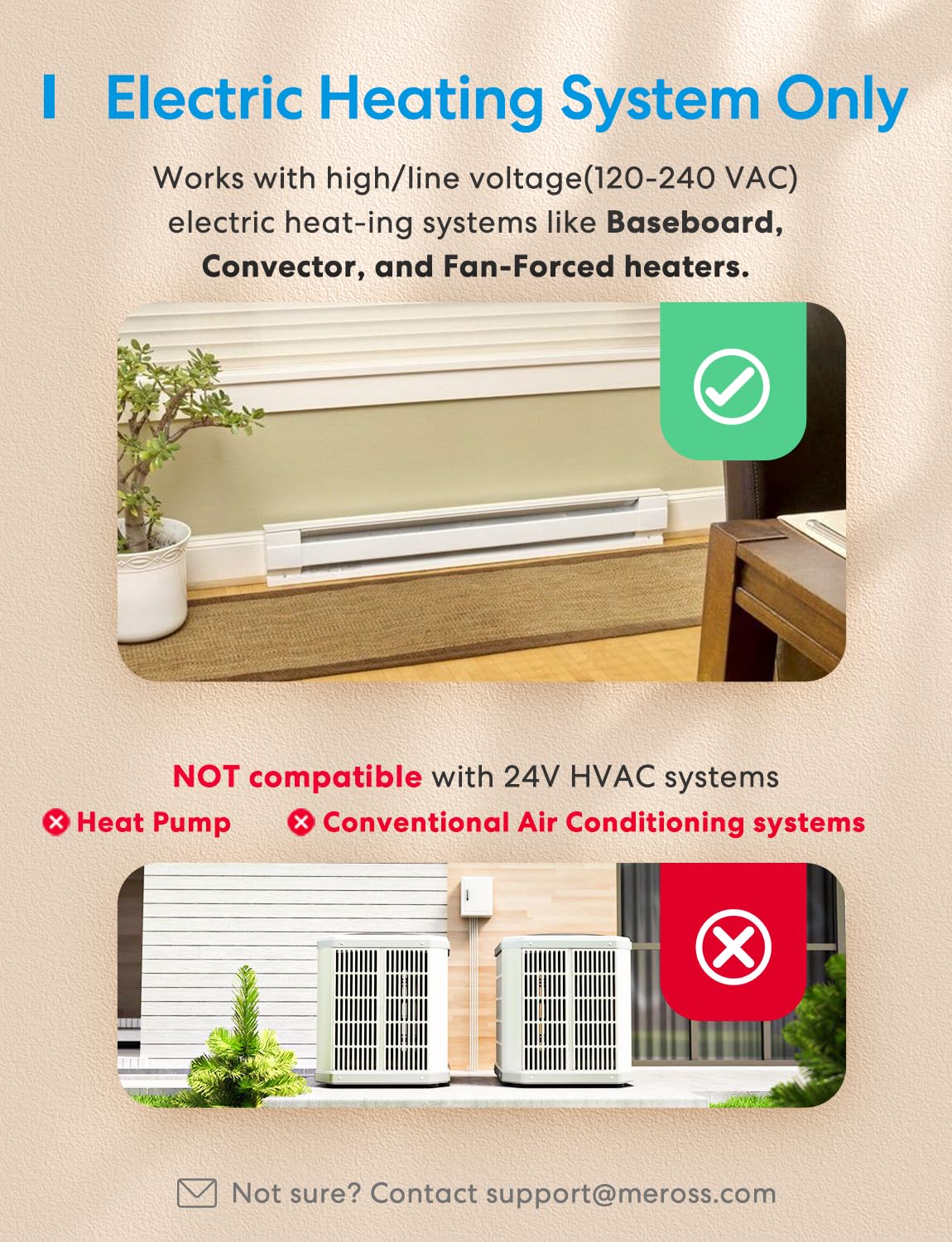 meross Matter Smart Thermostat for Electric Baseboard Heater, Works with Alexa, HomeKit, Google, SmartThings, Programmable WiFi Thermostat for House, Energy Saving, App & Voice Control for Smart Home
