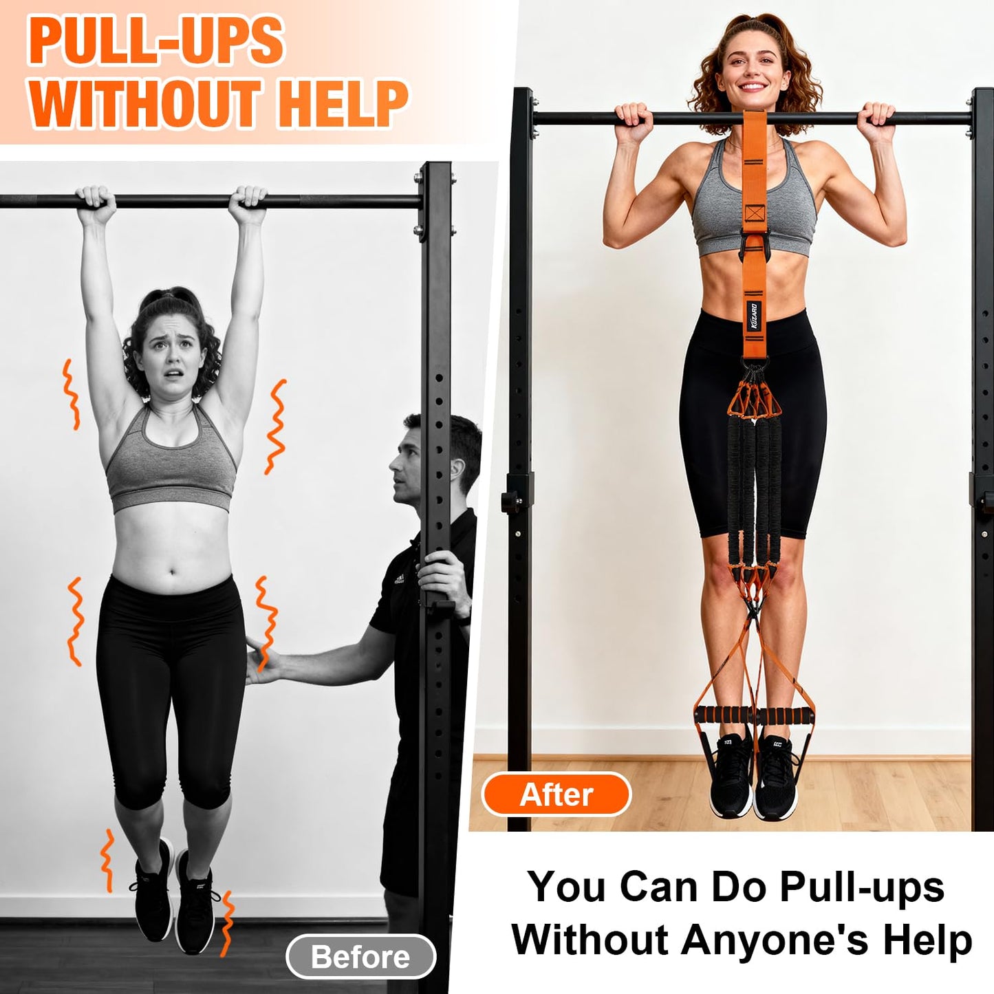 Pull Up Assistance Bands for Women, Heavy Duty Resistance Bands with Handles, Exercise Band with Door Anchor, Workout Band Set for Pull Up Bar, Full Body Sculpting,Muscle Training, Recovery, Home Gym