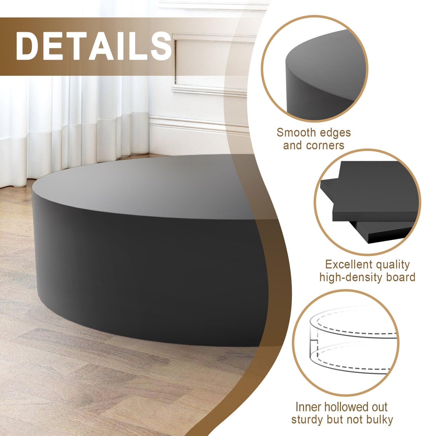 Jueraori 23.6x5.9in Round Mannequin Display Pedestal Stands, Bridal Shop Cylinder Plinth Raiser Stand, Party Event Decor Platform Base Tables For Model Comic-Con Air Conditioner Heightening