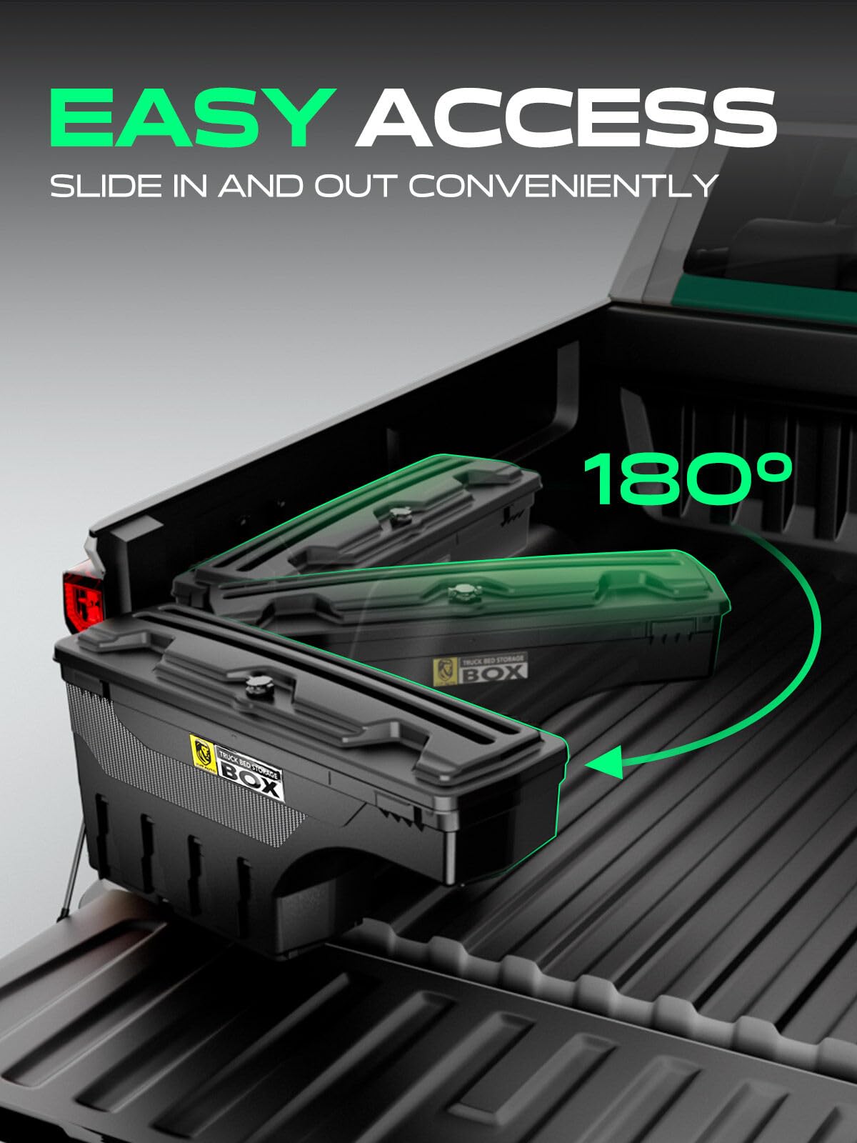 YHTAUTO Truck Bed Storage Tool Box Lockable Compatible with 2005-2021 Nissan Frontier 2004-2015 Titan, Passenger Side, Not Fit for UTILI-Track System, Swing Waterproof Wheel Well Toolbox