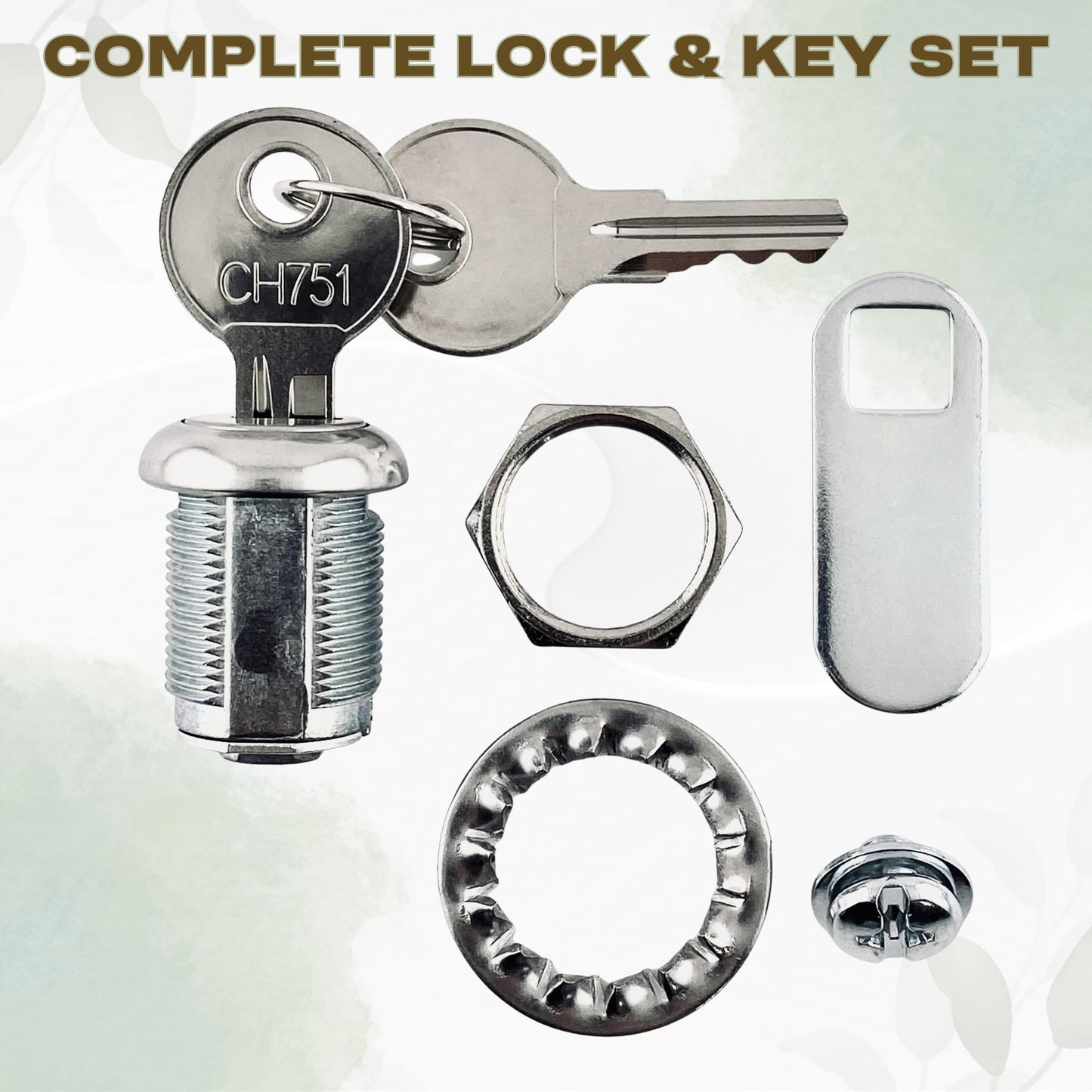 Replacement Lock & Key Set – Compatible with Rubbermaid® Commercial Cart 6181 | FG6181L20000 | 12 Locks with 24 Keys – (12 PK)